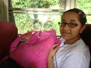 Angellie on her first overnight mission experience. 