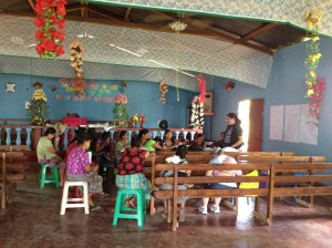 Pastora Myriam holds a women's group at the church. 