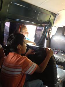 Ezekiel in the van with us as we drove from La Toma to Halo Guatemala today.  