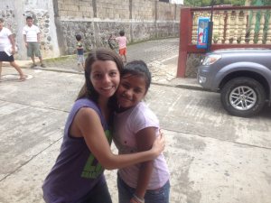 Jennie on her first international mission...making a new friend in Guatemala. 